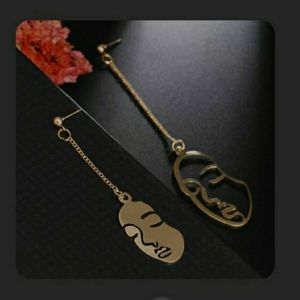 Long Face Alloy Earrings